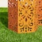 Glitzhome® Orange Floral Motif Hexagonal Garden Stool Set